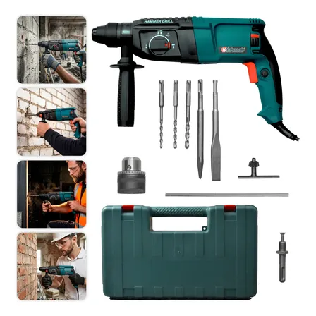 Martelete Rompedor Rotativo 1200w Sds Profissional Knakasaki Azul 110v