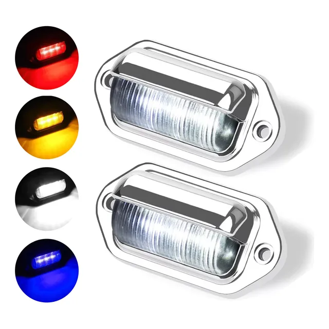 Luces Led Patente Cortesia Trailer X2 Cromadas (colores)