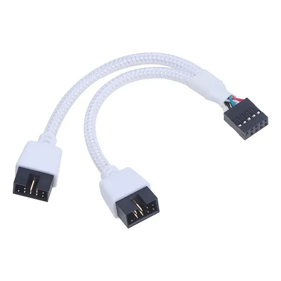 Cabo Y Usb 9 Pinos Branco Hub Splitter Divisor Jusb1 2 Porta