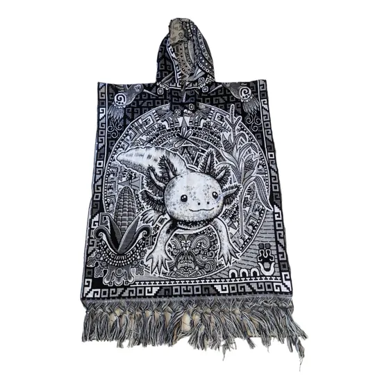 Jorongo Gaban Artesanal Mexicano Con Gorro 