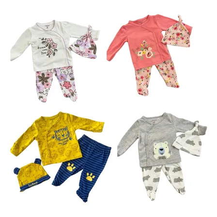 Traje Osito Tres Piezas Bebé Niño Niña 100% Algodón.