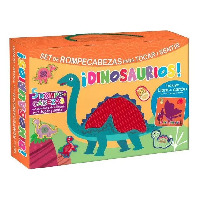 Set Libro Y Rompecabezas Sensorial Dinosaurios Niños Bebes