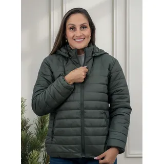 Jaqueta Puffer Com Capuz Removivel Forrada Peluciada Quente Jaqueta Puffer Com Capuz Removivel Forrada Peluciada Quente