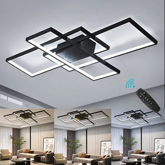 Lámpara Runkang 127v De Techo Moderna Decorativas Led 80w Hogar Con Control