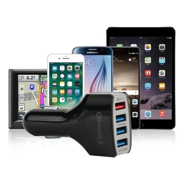 Cargador Unversal Para Auto 6.1a 4 Entradas Carga Rapída