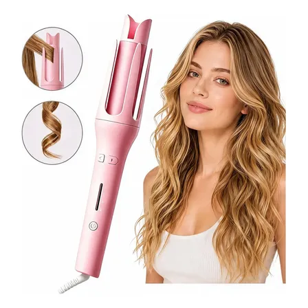 Modelador De Cachos Automático Bivolt Cerâmica 32mm Rosa Rosa
