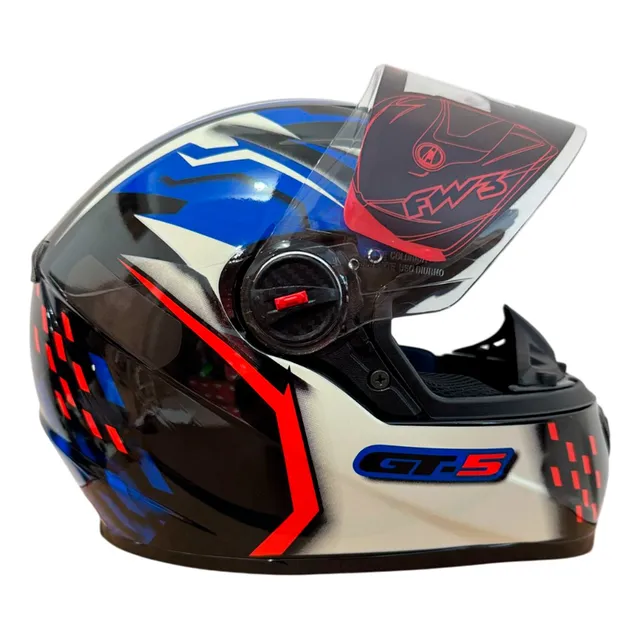 Capacete Fechado Fw3 Gt Turbo Gt5 Narigueira Viseira Cristal
