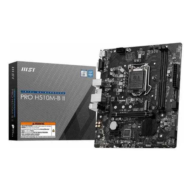 Motherboard Msi H510m-b Ii Intel Lga 1200 10ma Ddr4 Color Negro