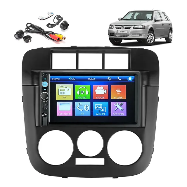 Kit Multimídia Mp5 Para Saveiro Parati Gol G4 Moldura Câmera