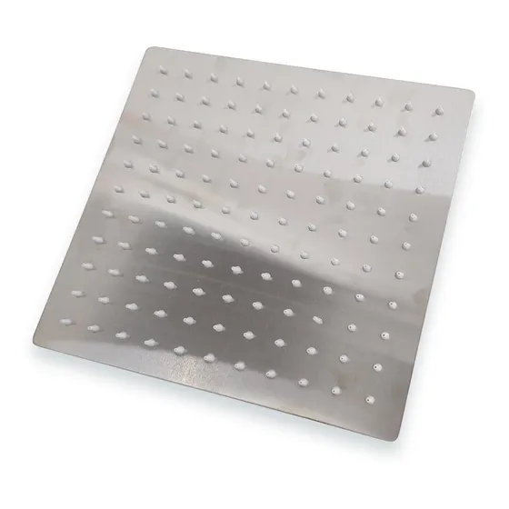 Ducha Ultrafina De Alta Presión Cepillada Cuadrada 20cm Bari