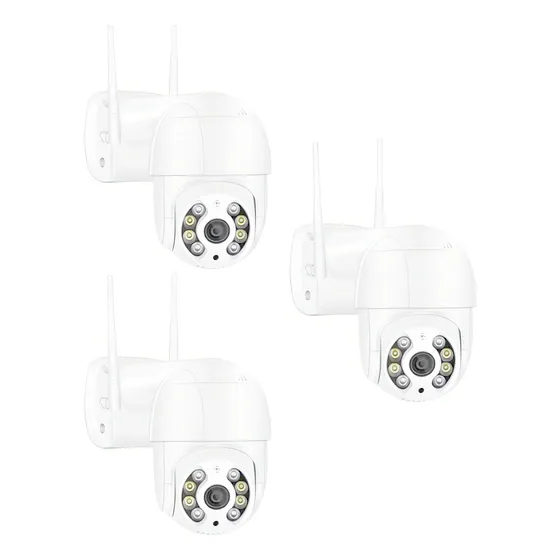 Kit 3 Camera De Segurança Yousee Speed Dome Prova Agua Ip66 Cor Branco