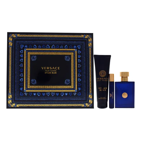 Set De Regalo Dylan Blue De Versace Para Hombre, 3 Piezas, A