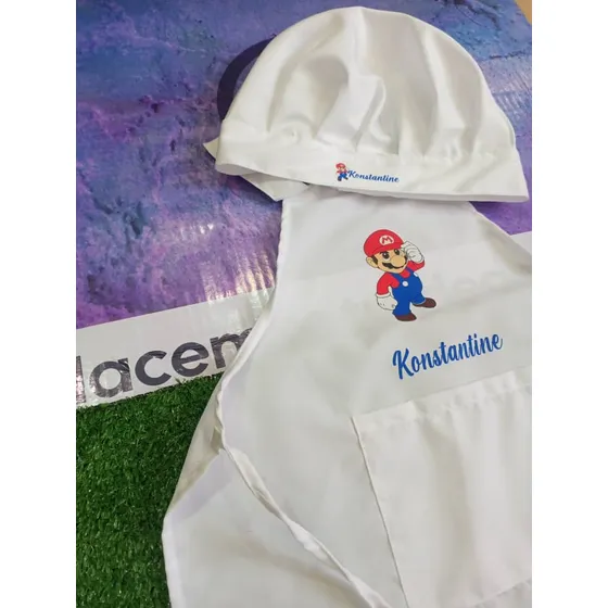 Combo Delantal + Gorro Para Niños Super Chef Personalizado