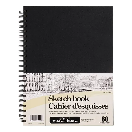 Cuaderno 22.5x30cm Dibujo Bocetos 80pgs Papel 90g Ref. 27176 Color Negro