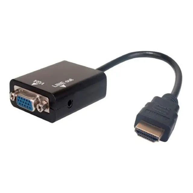 Adaptador Hdmi A Vga Con Audio 3.5mm Plug Conversor Hdmi Vga