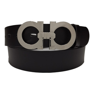 Cinturón De Piel Recuperado Con Hebilla Casual Cromada Cinturón De Piel Recuperado Con Hebilla Casual Cromada