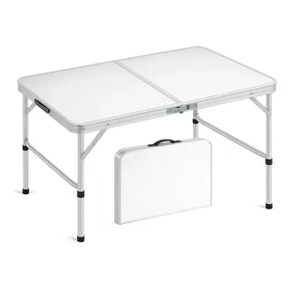 Mesa Dobrável 90x60cm Alumínio Vira Maleta C/alça Domus Vita Branco