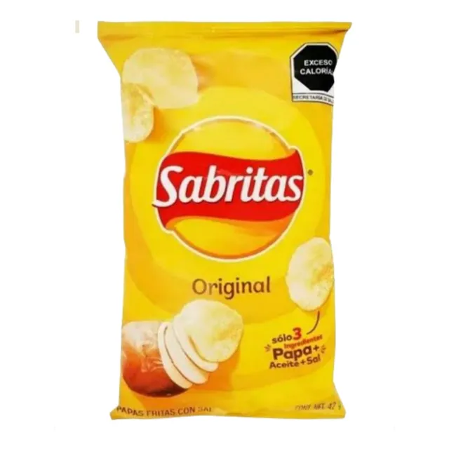 5 Papas Sabritas Original Sal Habanero Elegir Sabor 45g