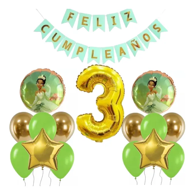 Pack Globos Princesa Tiana. La Princesa Y El Sapo Disney