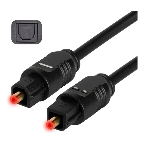 Cabo Audio Optico Digital Toslink 5 Metros Amplificador Som