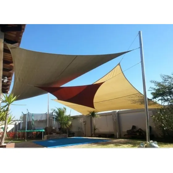 Toldo Vela Sombra 95% Malla Hdpe Rectangular 5x3 Beige Beige
