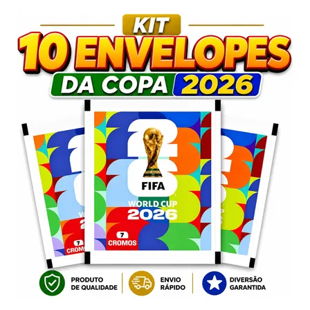 Kit Com 10 Envelopes (70 Figurinhas) Copa Do Mundo Fifa 2026 Copa Do Mundo 2026 Figurinhas