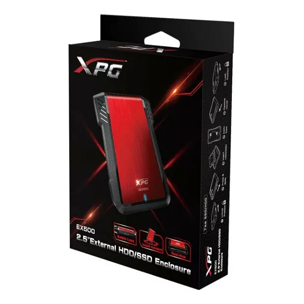 Cofre Case 2.5 Adata Xpg Usb 3.2 Gen1 Ex500 Rojo