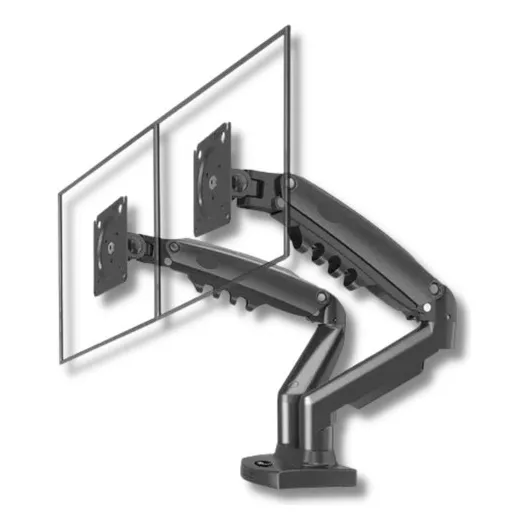 Suporte Duplo P/ 2 Monitor Tv Mesa Articulado A Gás Pistão
