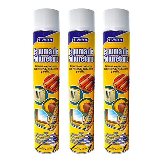 Espuma Poliuretano 750ml Unisil X 3 Unidades