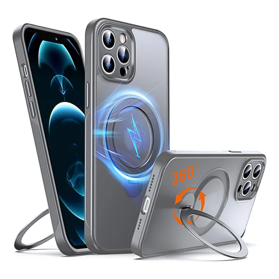 Fundas Para iPhone 12 Pro Max, Gris, Soporte Magnético