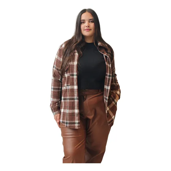 Camisa Abrigo Cuadrille Talles Grandes Y Reales Moda 2025