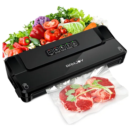 RAMJOY RVS-200 Máquina Sellador Al Vacío De Alimentos Multifuncional Con 5 Bolsas
