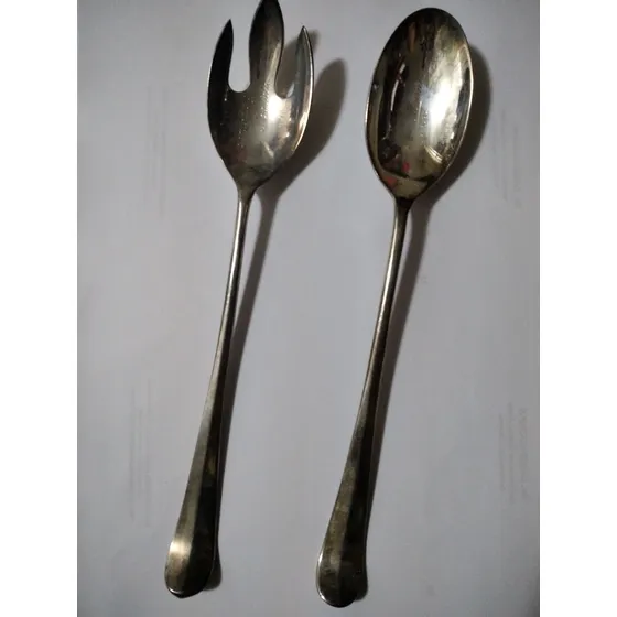 Juego Cubierto Para Ensalada En Bañode Plata. L Argentiere,
