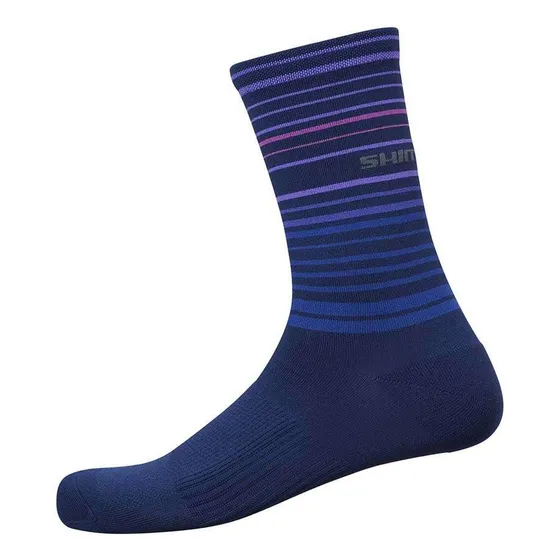 Medias De Ciclismo Shimano Tall Socks Azul Con Morado