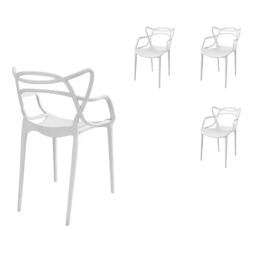 Sillas Master X4 Reforzadas Exterior Apilable Full Baires4 Cantidad de sillas por set 4 Color de la estructura de la silla Blanco