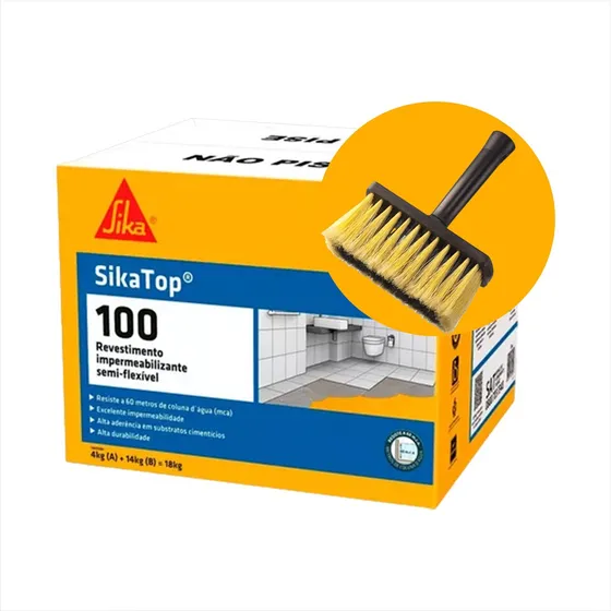 Revestimento Impermeabiliza Sika Top-100 + Broxa