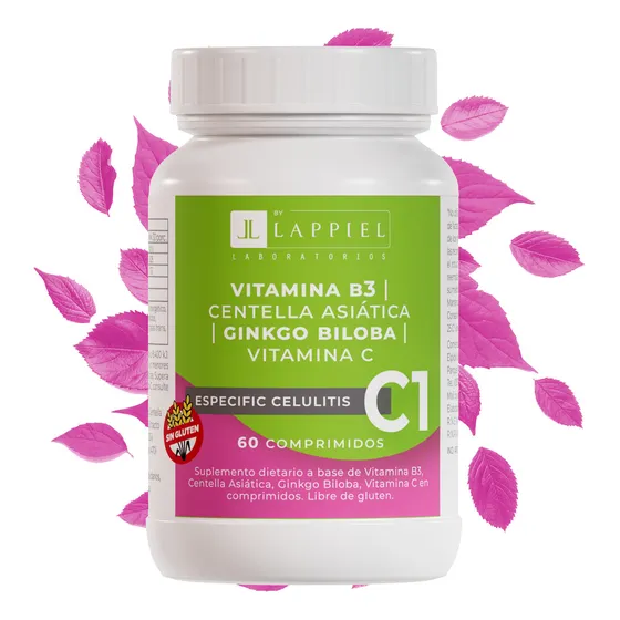 Anti Celulitis Centella Asiatica Ginko Biloba | Suplemento Comprimidos Pastillas | C1 Lappiel | 60 Comprimidos