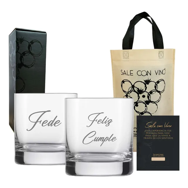 Box Estuche Vaso Wisky X2 Grabado Personalizado Regalo