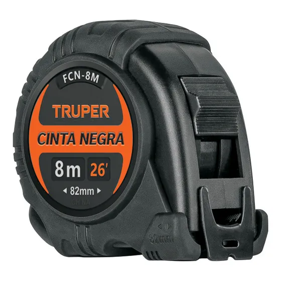 Truper FCN-8M flexómetro cinta negra 8M 27 Mm 11747