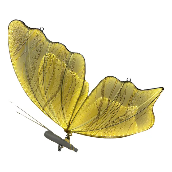 Borboleta De Enfeite Natalino Gliter 65cm Com Luz Led Linda 