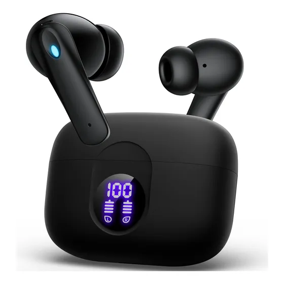 Audífonos inalámbricos bluetooth Occiam P91 In Ears Color Negro - Doble Micrófono Cancelación Ruido, 60H Total Playtime, 13mm Drivers HIFI, ANC 30dB, 45ms Latencia Baja, Carga Rápida 10min