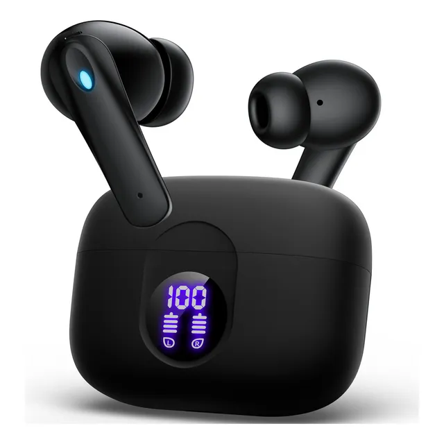 Audífonos inalámbricos bluetooth Occiam P91 In Ears Color Negro - Doble Micrófono Cancelación Ruido, 60H Total Playtime, 13mm Drivers HIFI, ANC 30dB, 45ms Latencia Baja, Carga Rápida 10min