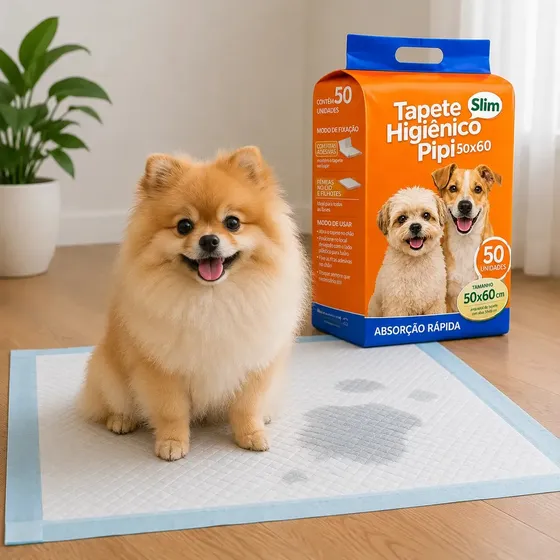 Tapete Higiênico Descartável Luxena para Cães e Gatos 50x60 cm com 50 Unidades e Eliminação de Odor