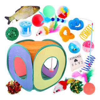 Juego De 20 Juguetes Interactivos Para Gatos, Carpa Plegable Juego De 20 Juguetes Interactivos Para Gatos, Carpa Plegable