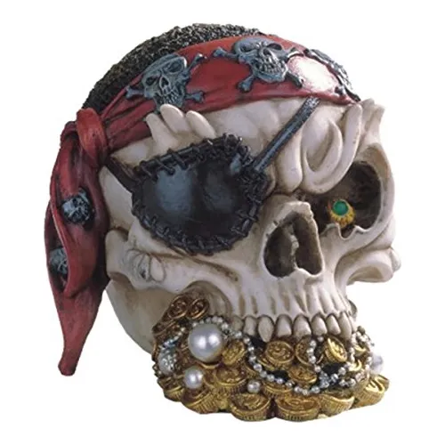 Ladrón Ss-g-44015 Cabeza Del Cráneo Pirata Con Tesoro Ke4oe