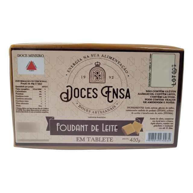 Doce De Leite Ensa Puro Tradicional Barra 400g Sem Glúten