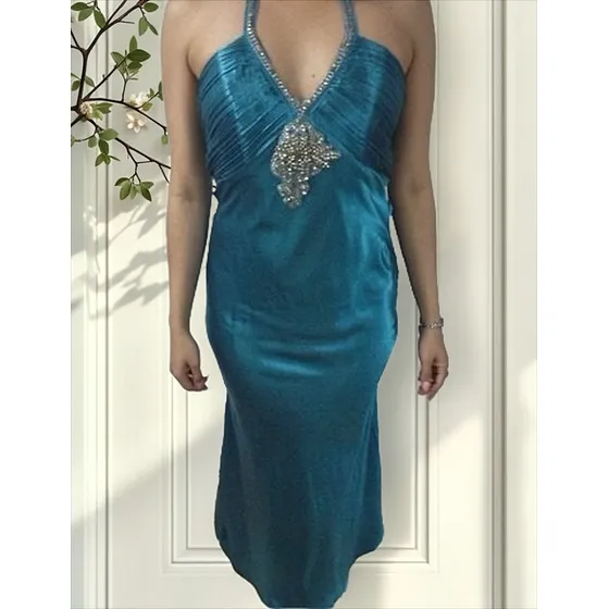 Vestido De Noche Largo Fiesta Usado Talla M