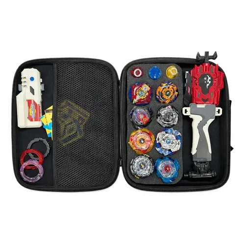 タカラガイセット Maleta 8 Beyblades 2 Lançadores E Pegada Grip Acolchoada Colorido