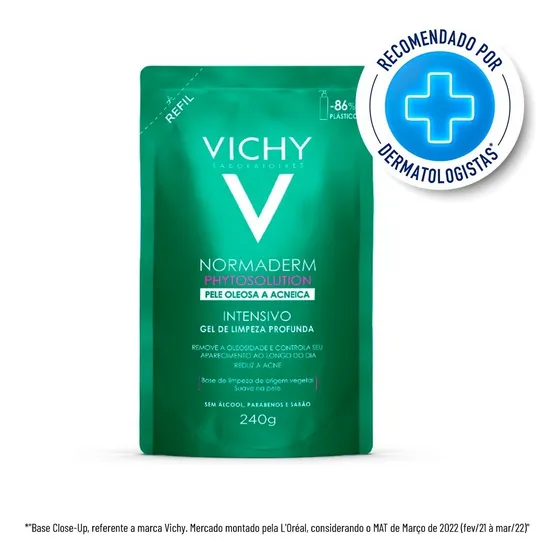 Gel De Limpeza Normaderm Phytosolution Anti-acne Com Ácido Salicílico Refil 240g Vichy