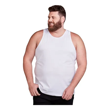 Camiseta Regata Plus Size Masculina Sem Manga Confortável